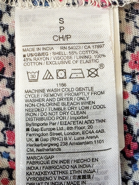 Gap Pink & Blue Floral Print Splitneck Maxi Dress Size S - Picture 9 of 9